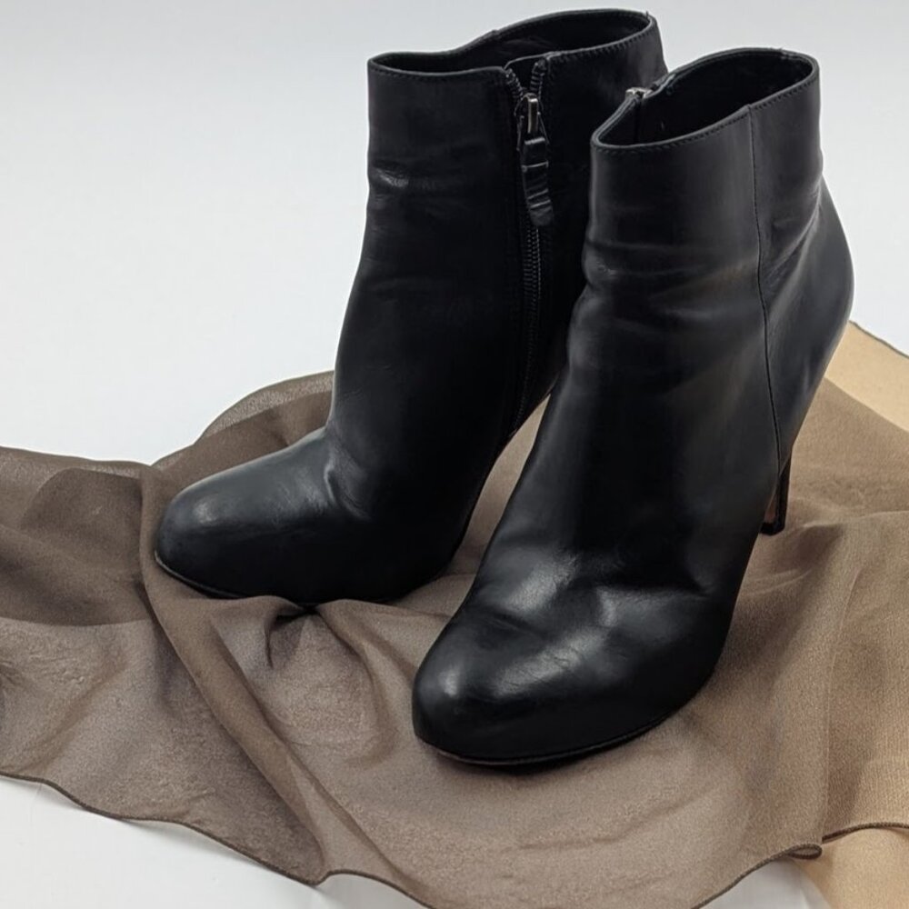 Via Spiga Women's 8M Black Ankle Boots Stiletto Heel Genuine Italian Leather